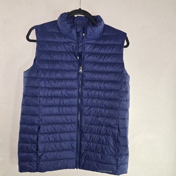 Lands' End Blue Quilted Puffer Vest - Picture 3 of 6
